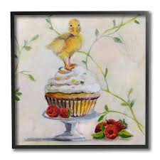 Raspberry Cupcake Dessert Painting