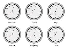 Time Zone Clocks Modern Wall Round