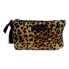 velvet leopard cosmetic bag ragged rose
