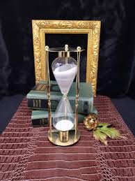 Vintage Brass And Glass Hourglass Sand