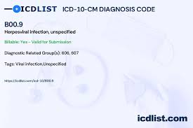 icd 10 cm diagnosis code b00 9