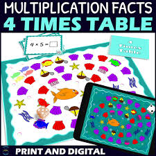 4 times table multiplication fluency