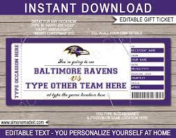 baltimore ravens game ticket gift