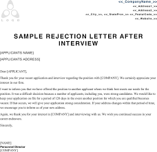 sle rejection letter after interview