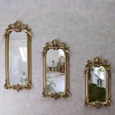 Royal Wall Mirror Set 3 With Gold And