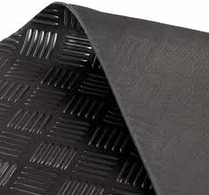 black chequerplate rubber matting
