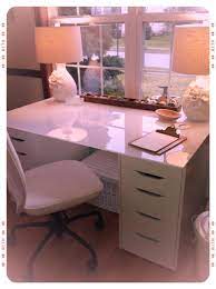 The owner has used the frame to form the basis of the glass desk. A New Desk From Ikea Ikea Alex Drawers Home Interior