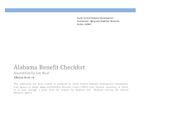March 2016 Scadc Alabama Benefit Checklist
