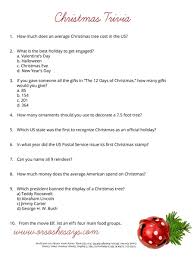 When all the guests have finished taking the quiz, read all the answers aloud from this answer sheet. Christmas Trivia Quiz Free Printable She Rachel