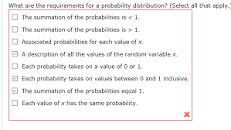 Image result for what are the requirements for a probability distribution