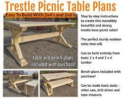 Diy Trestle Base Picnic Table Plans