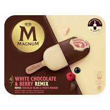 Glace Magnum chocolat blanc et fruits rouges Remix