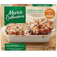 No need for fancy layers! Lasagna With Ricotta Frozen Family Meal Marie Callender S