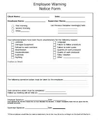 Warning Form Template Warning Notice Form Template Of
