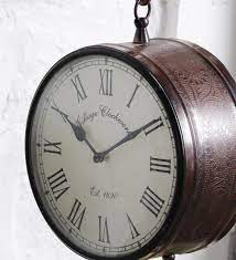 Brown Metal Og Railway Clock By