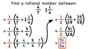 a rational number between two fractions