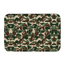 green camouflage front door mat anti