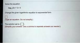 Solved Solve The Equation Log 2 2x 1