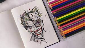 DRAWING THE TWO FACE | THE JOKER & HARLEY QUINN | DUAL FACE ART - YouTube