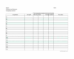 Medication Administration Record Template Excel List Templates For