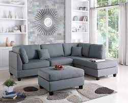 f7606 gray 2 pcs sectional sofa set at