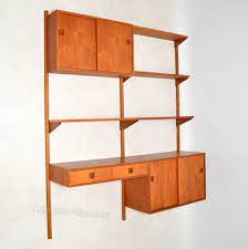 Danish Wall Unit Bookcase Cabinet Desk