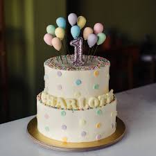 Buy Two Tier Rainbow Polka Dot Cake At Custom Bakes By Edith