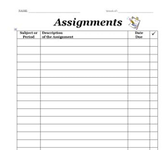Assignment Sheet For Students Homeschool Pinterest Student