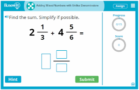 interactive math lesson adding mixed
