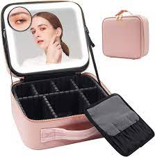 lighted makeup train case in makeup
