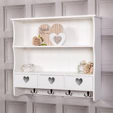Large White Wall Shelf Unit With Heart