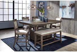 The stool needs to be. Benchcraft Johurst 6 Piece Counter Height Dining Set With Bench Standard Furniture Table Chair Set With Bench