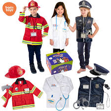kids costume trunk set fireman police