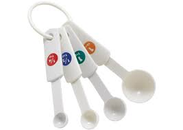 white plastic mering spoon set 1 4