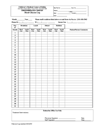 Blood Sugar Blank Chart Fill Online Printable Fillable