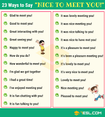 27 ways to say nice to meet you in