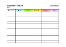 Sample Template It Can Handle Absence Schedule For The Month Or Week