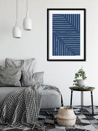 Buy Blue White Living Room Wall Art