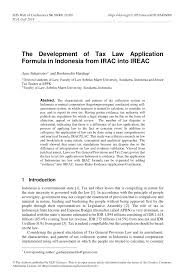 Next, state and explain the relevant legal rule; Pdf The Development Of Tax Law Application Formula In Indonesia From Irac Into Ireac