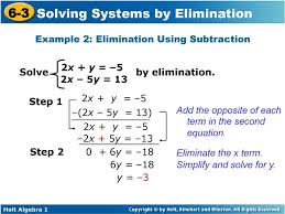 6 3 solving systems by elimination