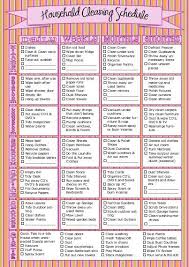 Family Chore Cleaning Schedule Planner Organiser Weekly