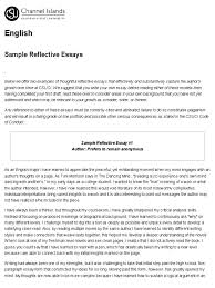 sample reflective essays english studies essays 