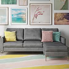 chapmen velvet corner sofa with chrome