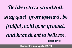 Definition of stand tall in the idioms dictionary. Be Like A Tree Stand Tall Stay Quiet Grow Upward Be Ownquotes Com