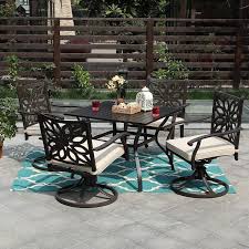 Metal Dining Table Aluminum Chairs Patio