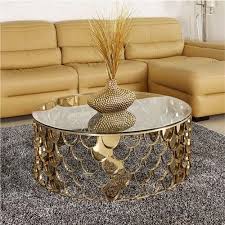 Stainless Steel Round Glass Coffee Table