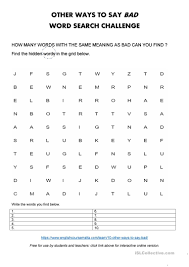 Or, you can simply marvel at. Other Ways To Say Bad Word Search English Esl Worksheets For Distance Learning And Physical Classrooms
