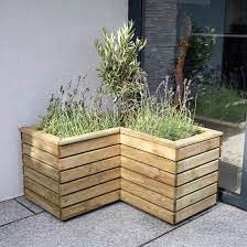 Linear Corner Wooden Planter