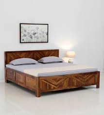 alpha sheesham wood king size bed