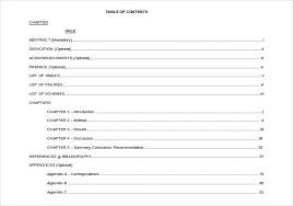 Table Of Contents Sample Under Fontanacountryinn Com